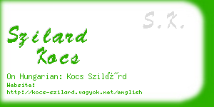 szilard kocs business card